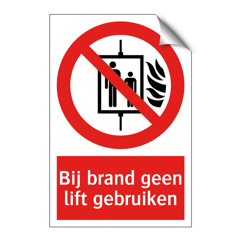 Bij brand geen lift gebruiken