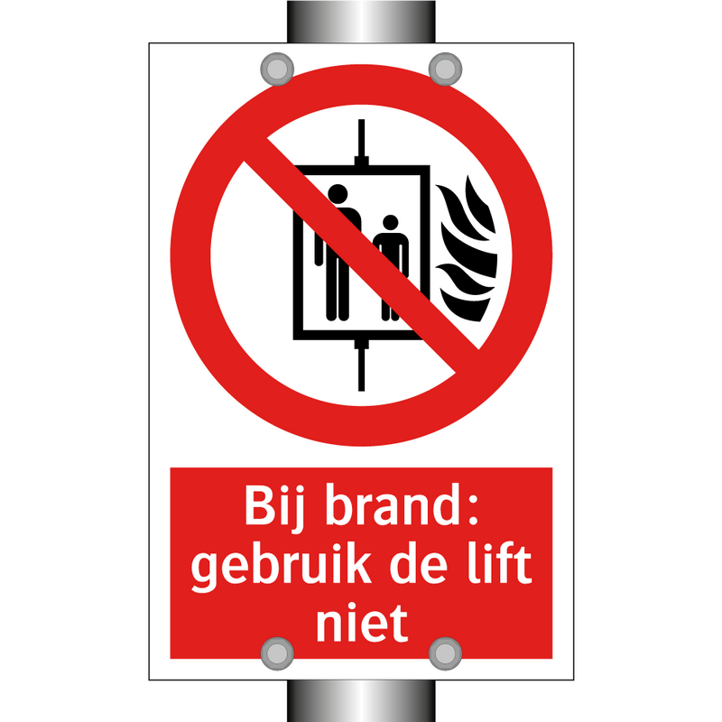 Bij brand: gebruik de lift niet