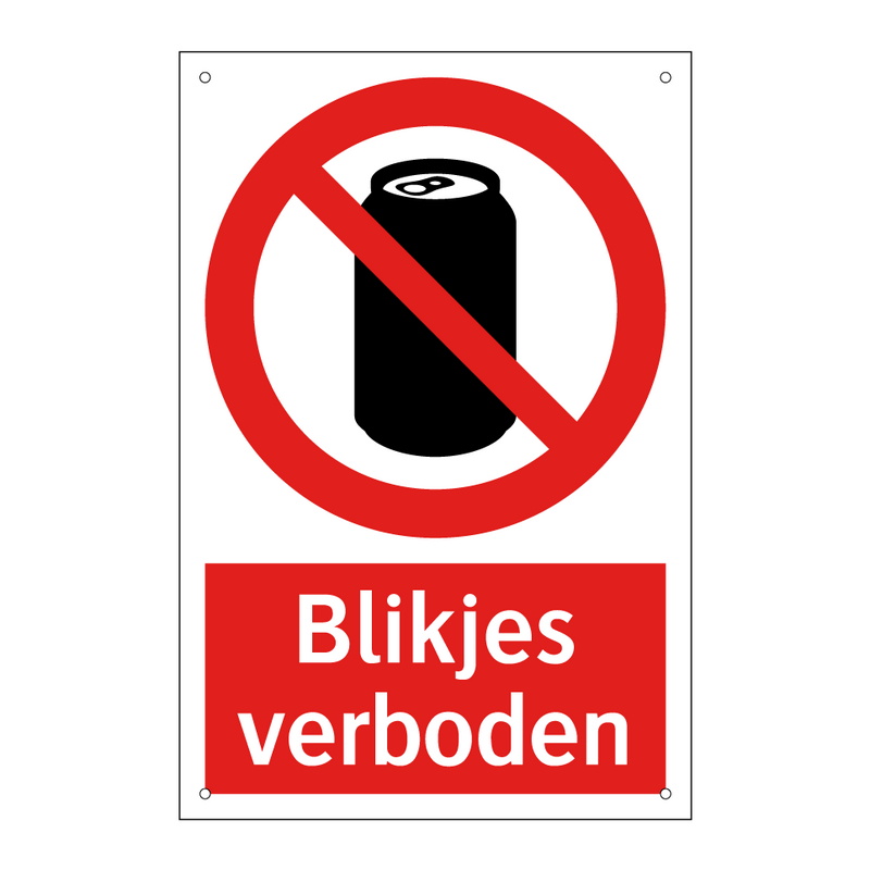 Blikjes verboden