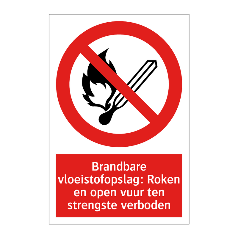 Brandbare vloeistofopslag: Roken en open vuur ten strengste verboden