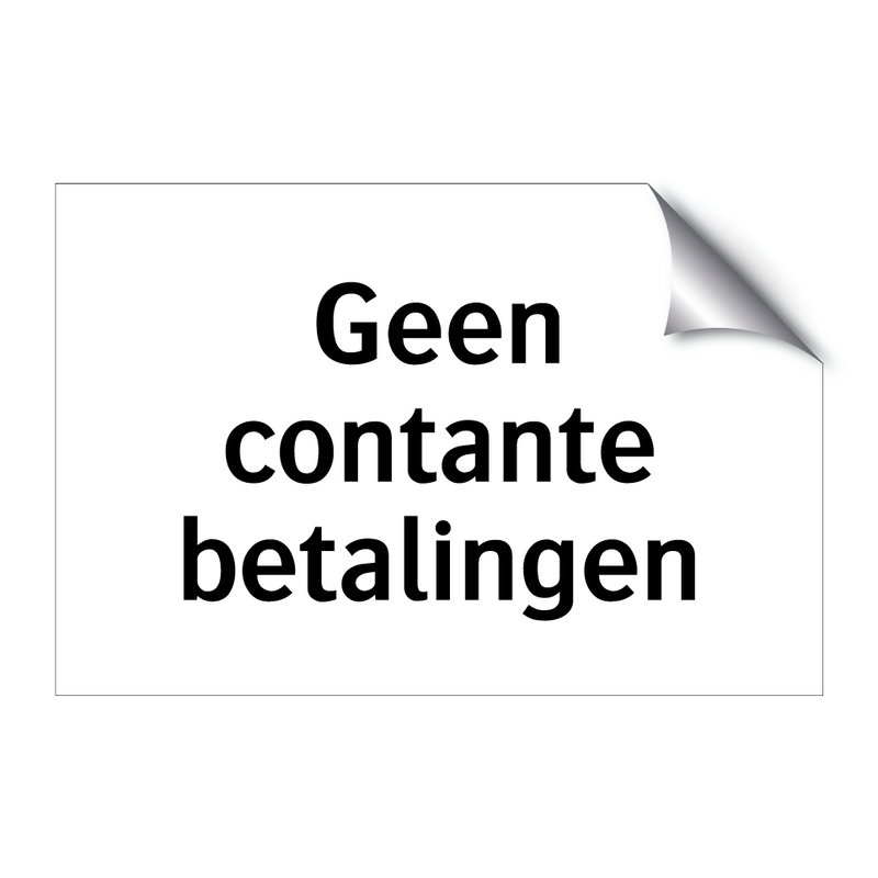 Geen contante betalingen