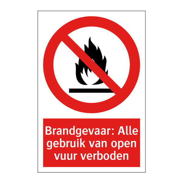 Brandgevaar: Alle gebruik van open vuur verboden