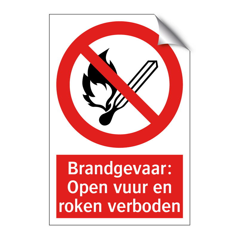 Brandgevaar: Open vuur en roken verboden