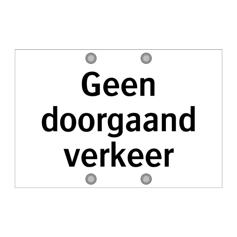 Geen doorgaand verkeer