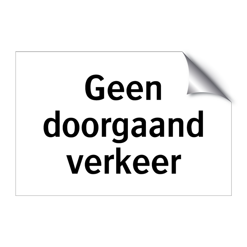 Geen doorgaand verkeer