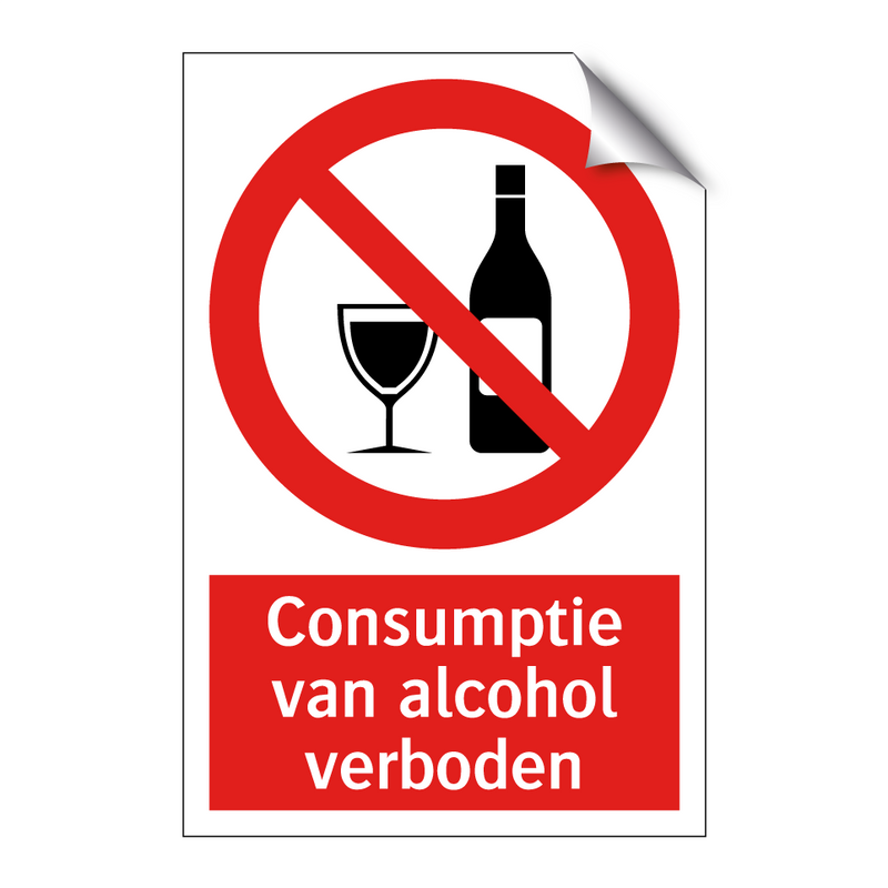 Consumptie van alcohol verboden