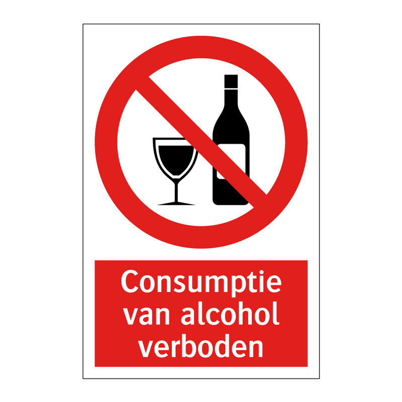 Consumptie van alcohol verboden