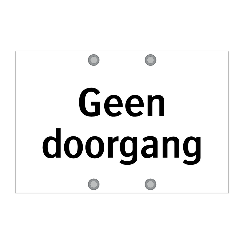 Geen doorgang