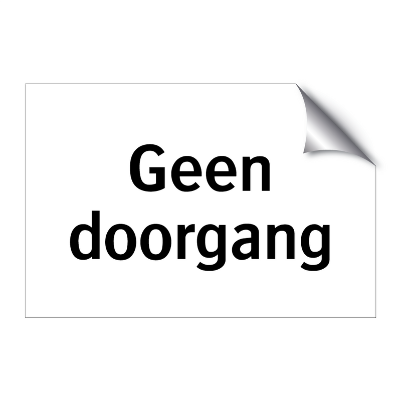 Geen doorgang