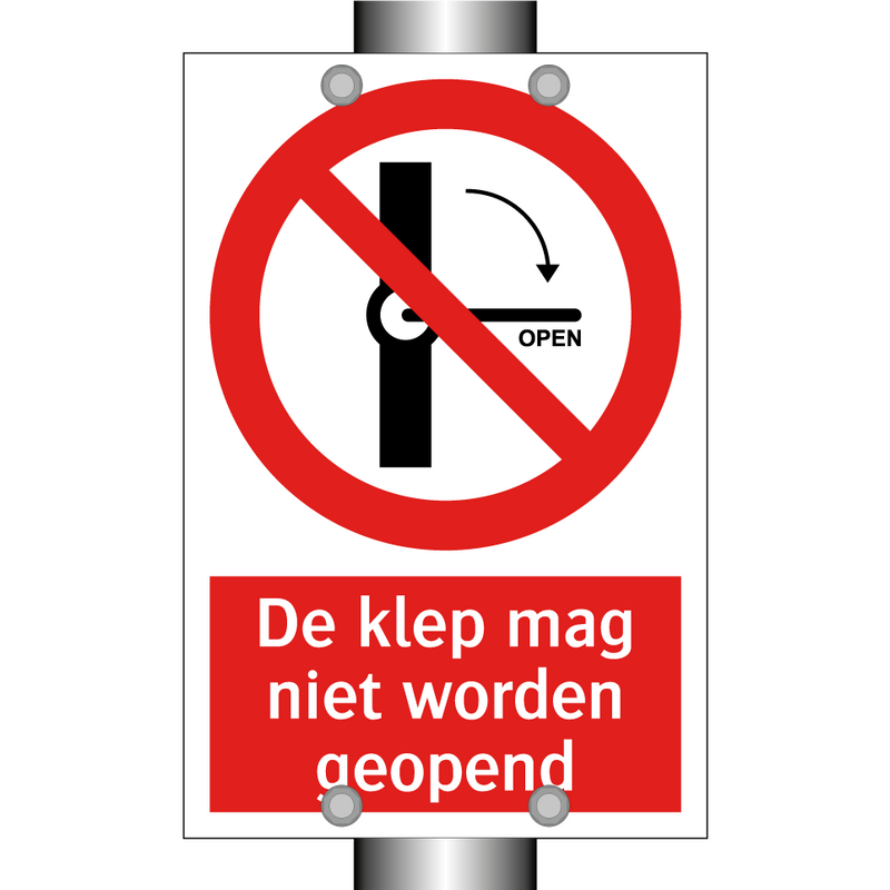 De klep mag niet worden geopend