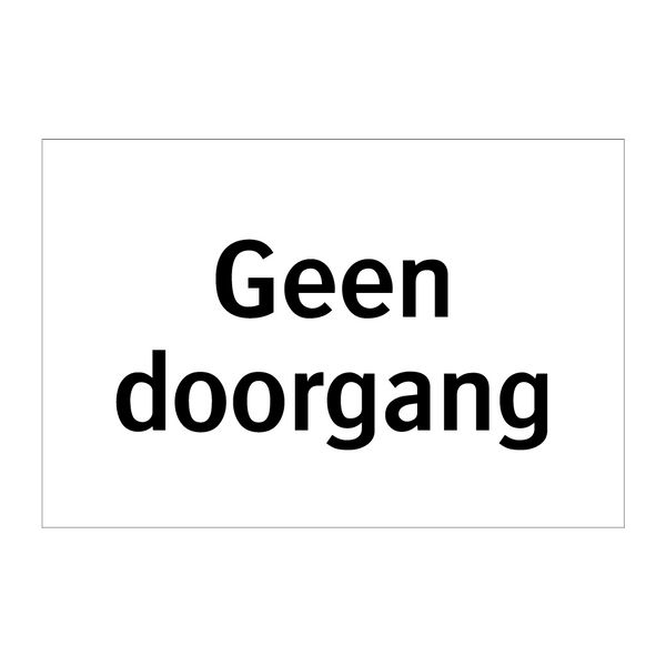 Geen doorgang