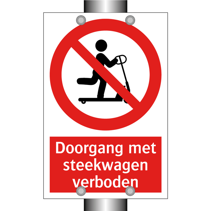 Doorgang met steekwagen verboden