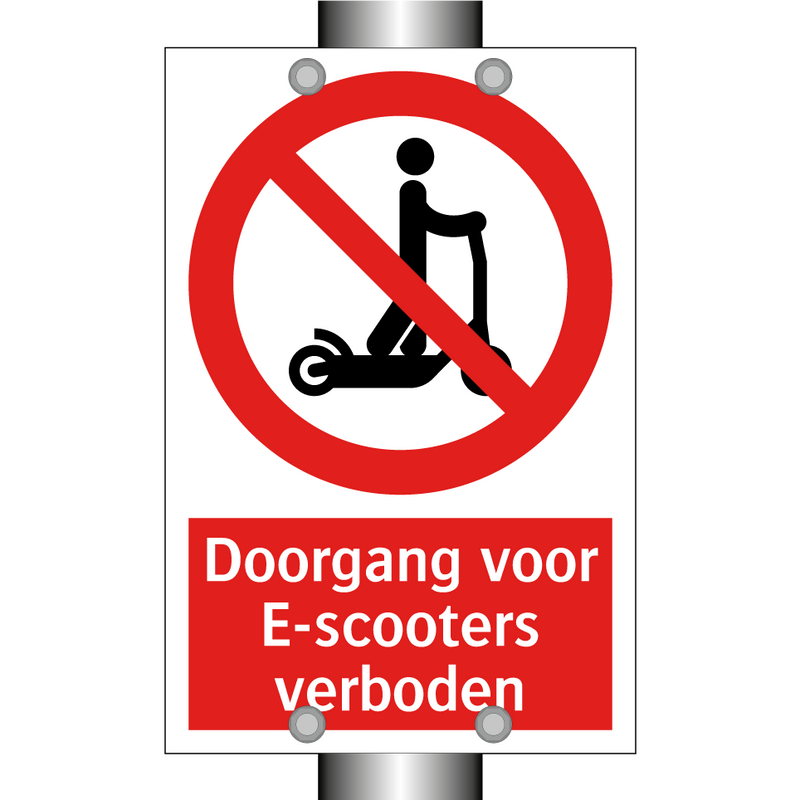 Doorgang voor E-scooters verboden