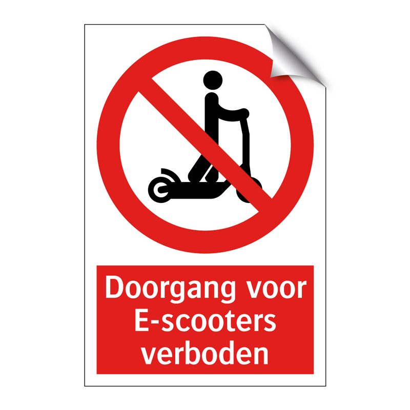 Doorgang voor E-scooters verboden