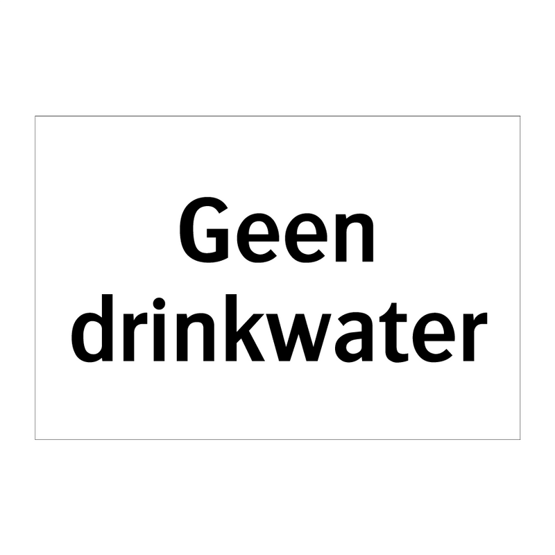 Geen drinkwater