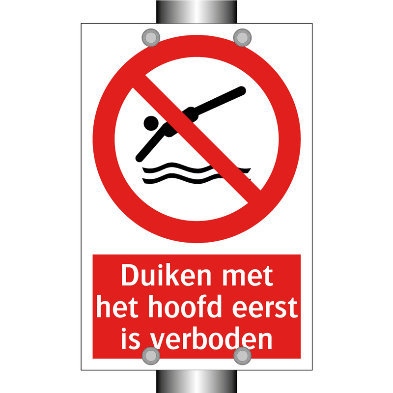 Duiken met het hoofd eerst is verboden