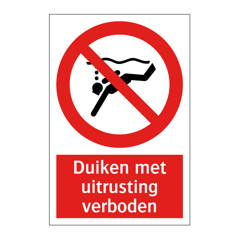 Duiken met uitrusting verboden