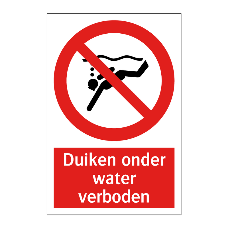 Duiken onder water verboden