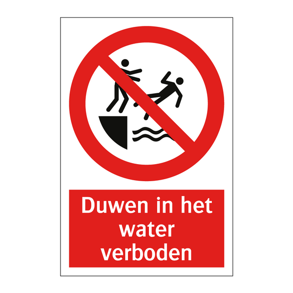 Duwen in het water verboden