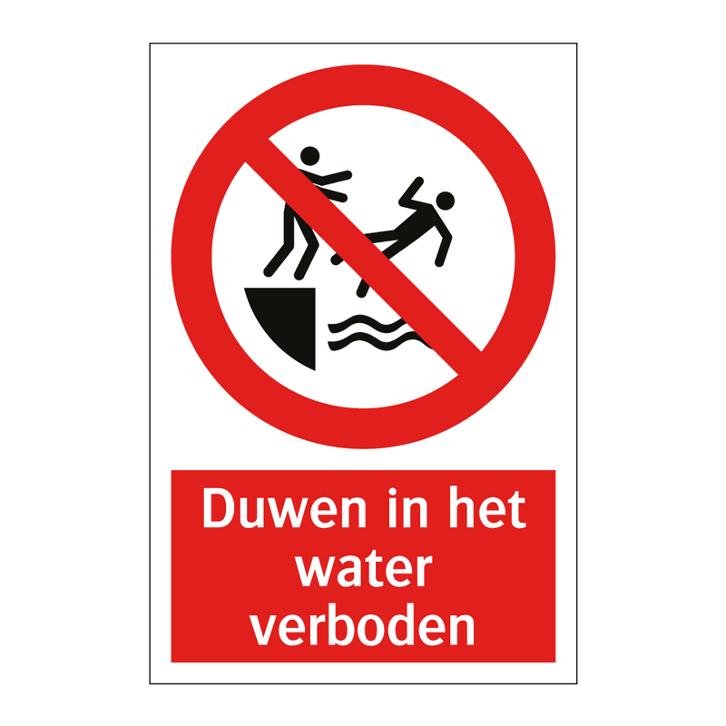 Duwen in het water verboden