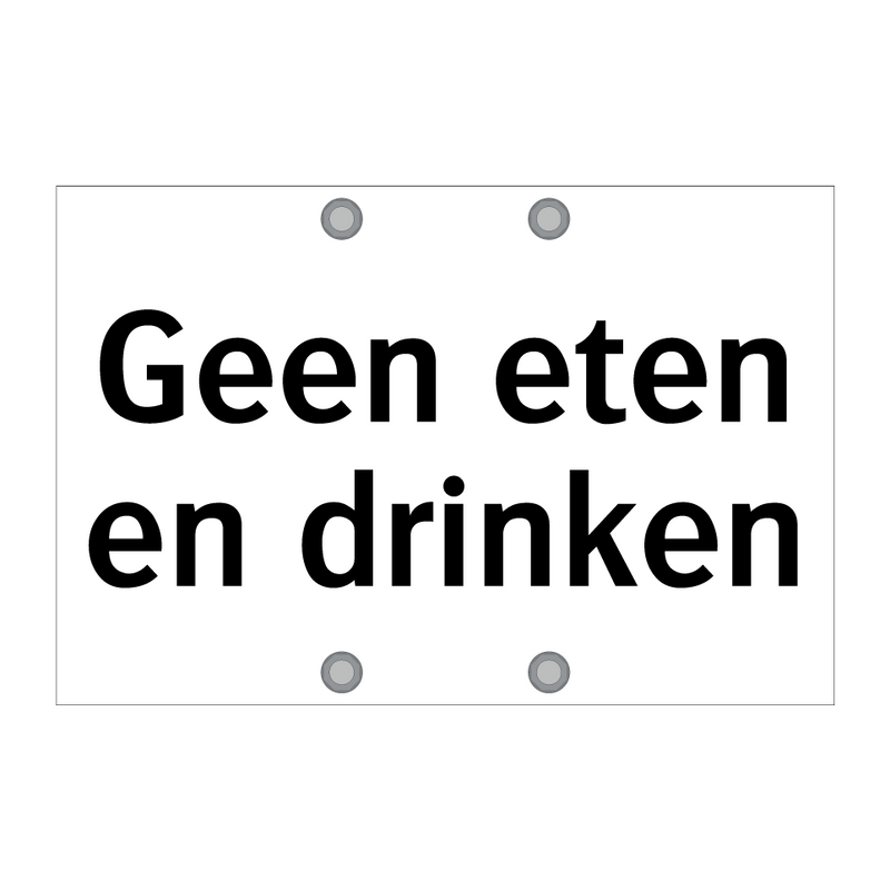 Geen eten en drinken