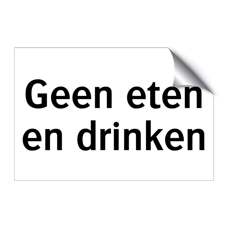 Geen eten en drinken