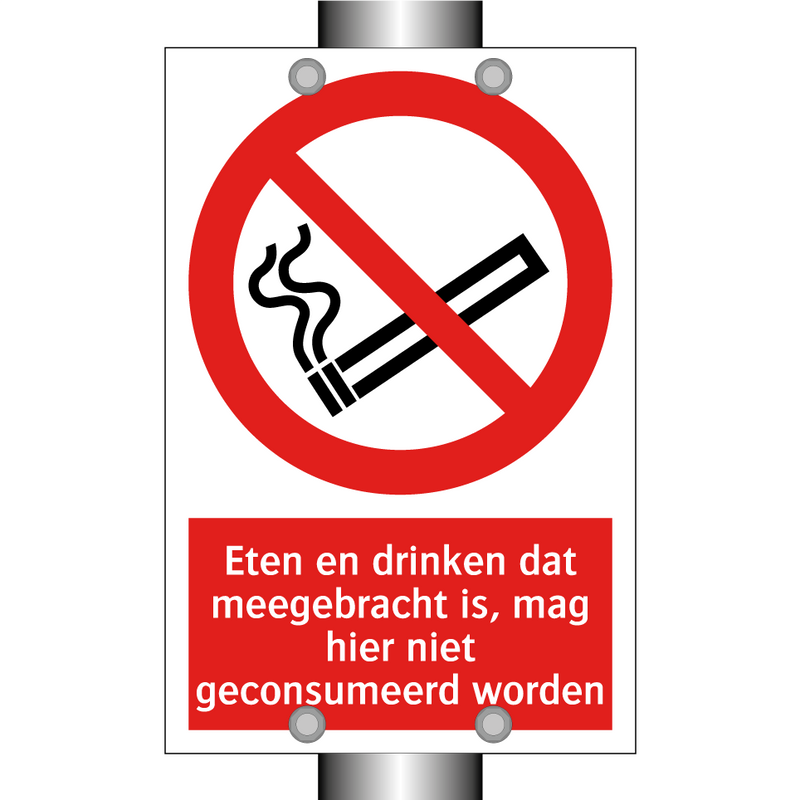 Eten en drinken dat meegebracht is, mag hier niet geconsumeerd worden