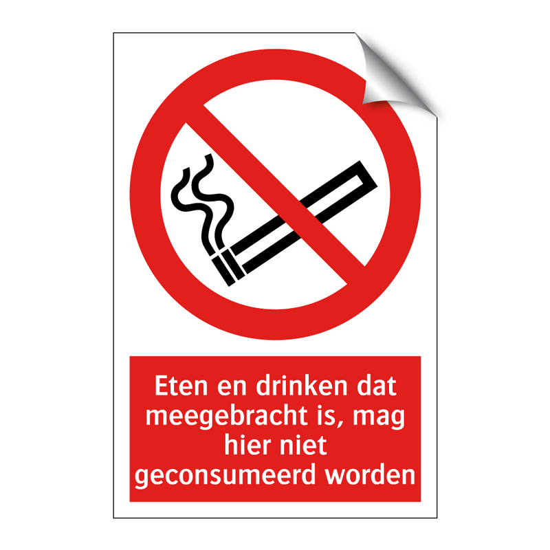 Eten en drinken dat meegebracht is, mag hier niet geconsumeerd worden