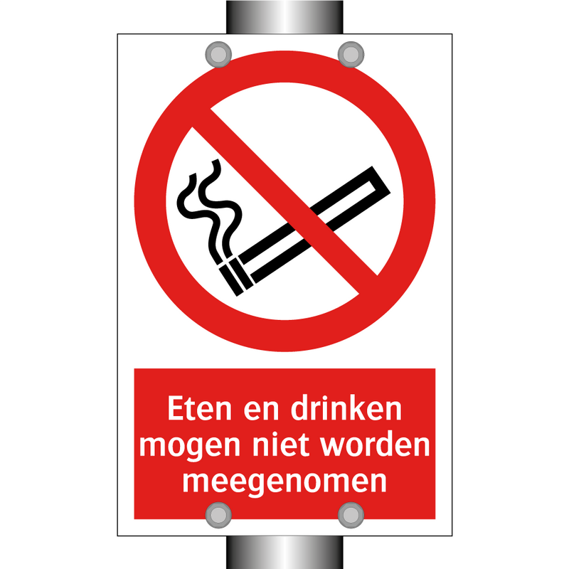 Eten en drinken mogen niet worden meegenomen