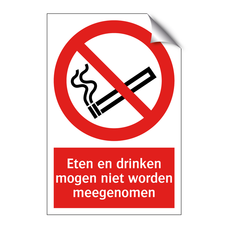 Eten en drinken mogen niet worden meegenomen