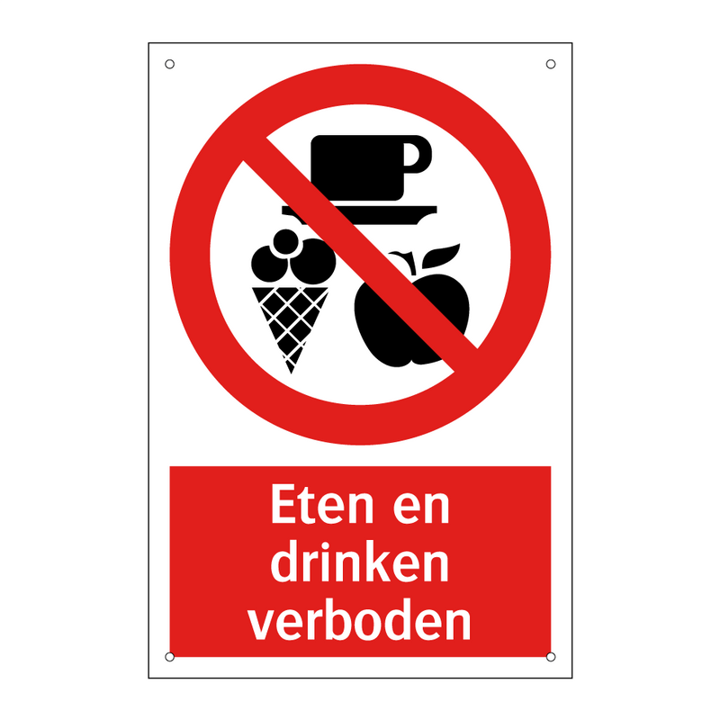 Eten en drinken verboden