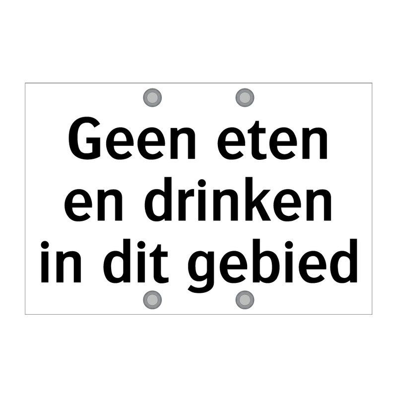 Geen eten en drinken in dit gebied