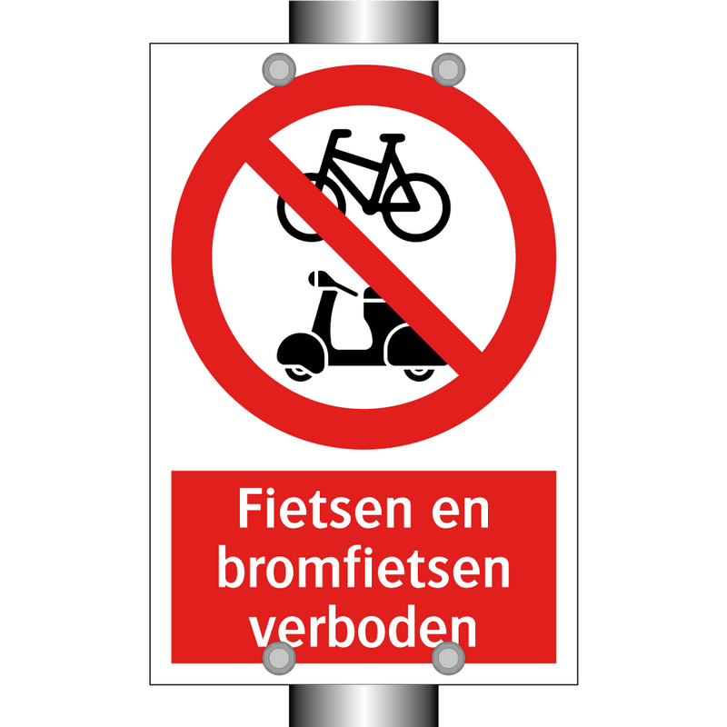 Fietsen en bromfietsen verboden