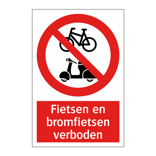 Fietsen en bromfietsen verboden