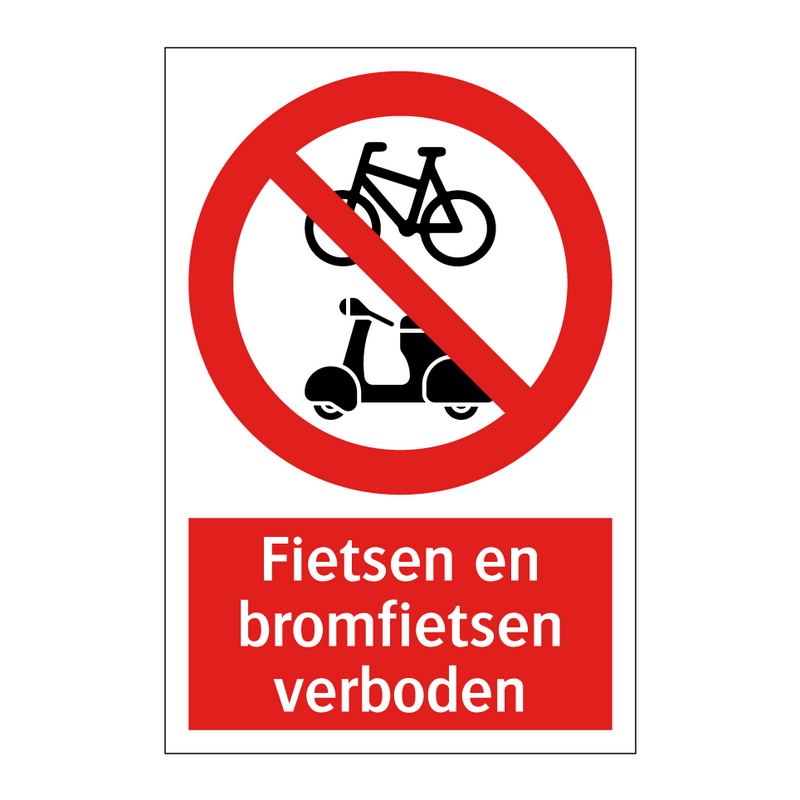 Fietsen en bromfietsen verboden