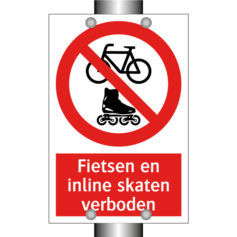 Fietsen en inline skaten verboden