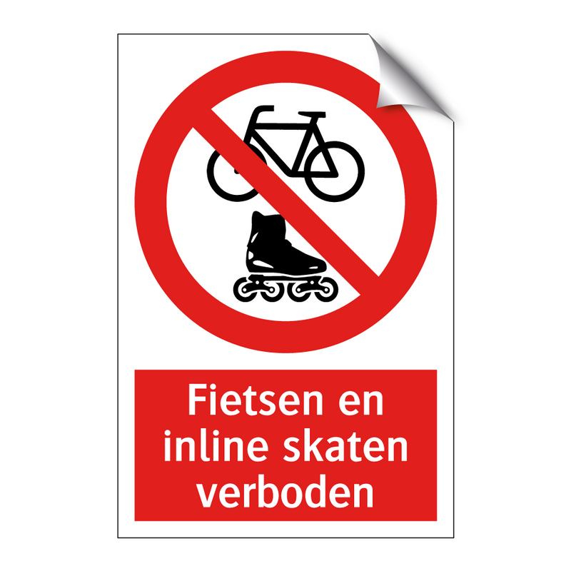 Fietsen en inline skaten verboden