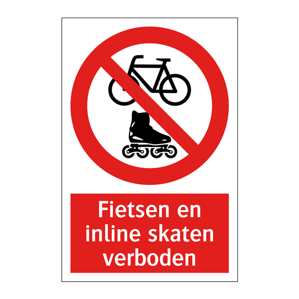 Fietsen en inline skaten verboden