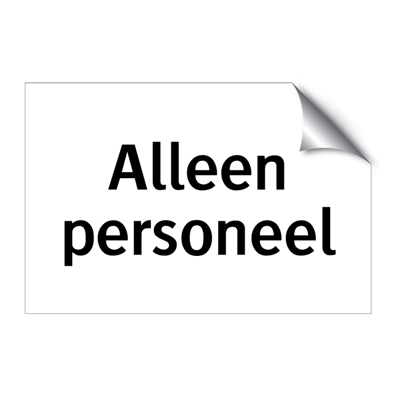 Alleen personeel