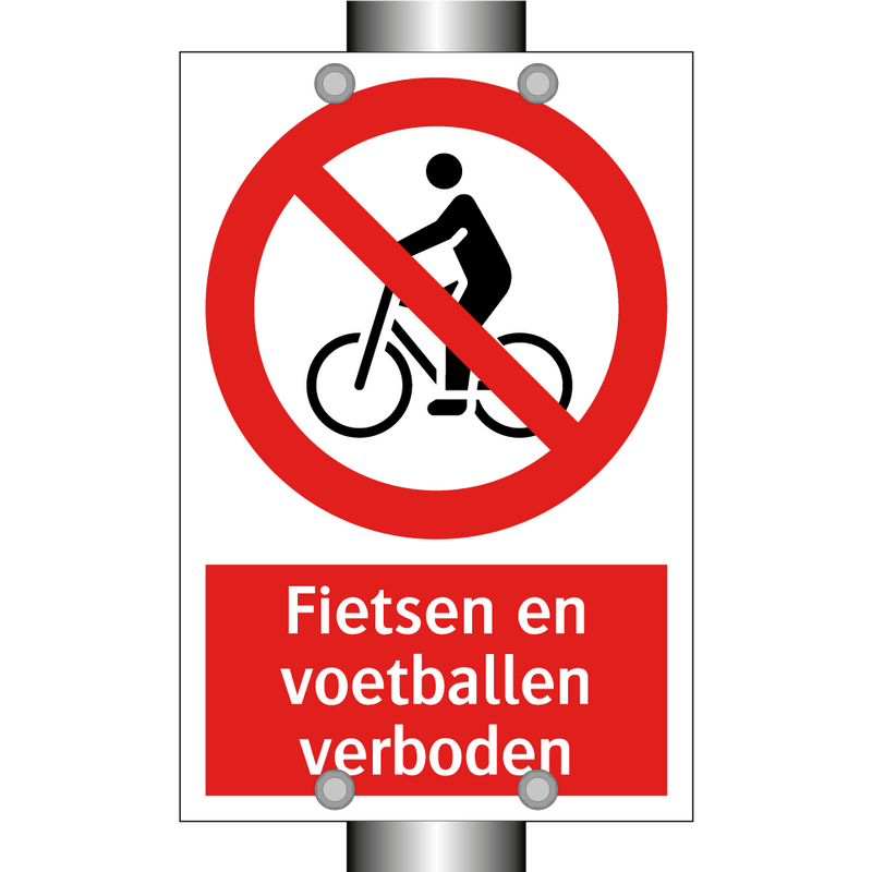 Fietsen en voetballen verboden