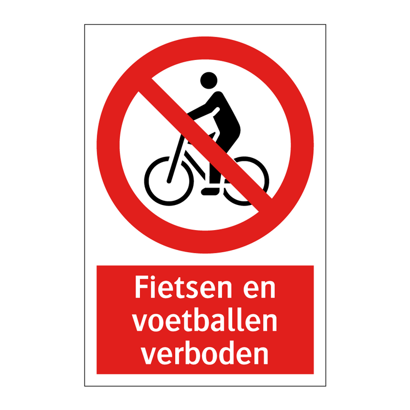 Fietsen en voetballen verboden