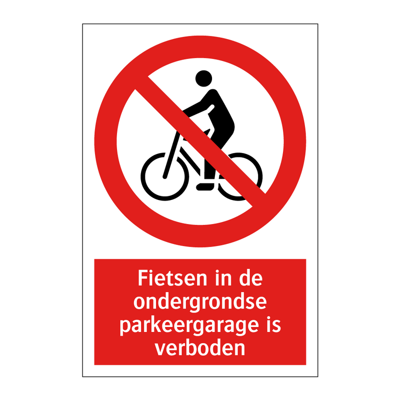 Fietsen in de ondergrondse parkeergarage is verboden