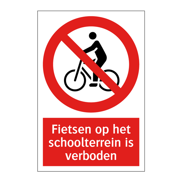 Fietsen op het schoolterrein is verboden