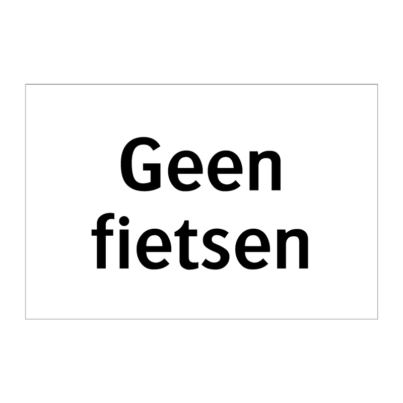 Geen fietsen