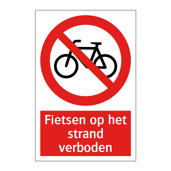 Fietsen op het strand verboden