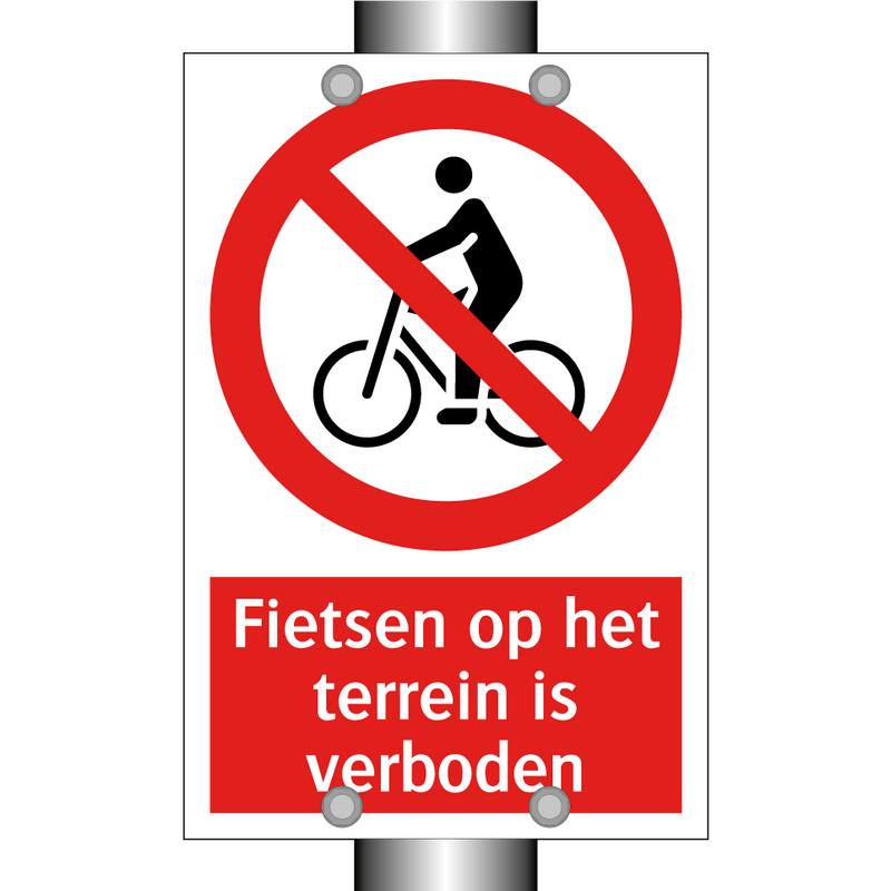 Fietsen op het terrein is verboden