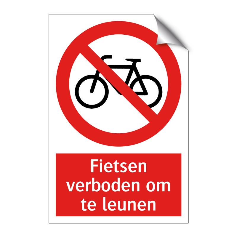 Fietsen verboden om te leunen