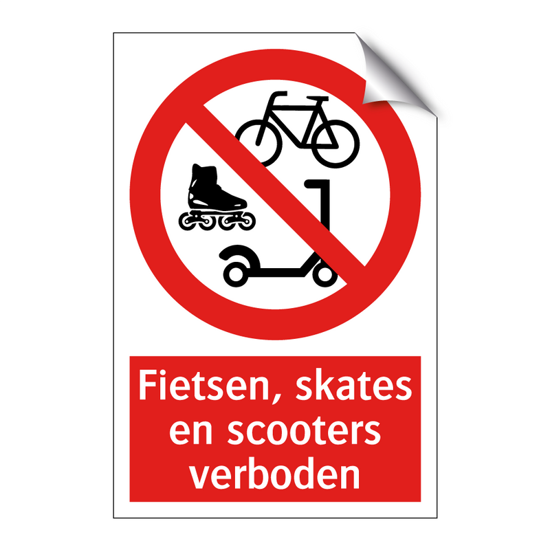 Fietsen, skates en scooters verboden