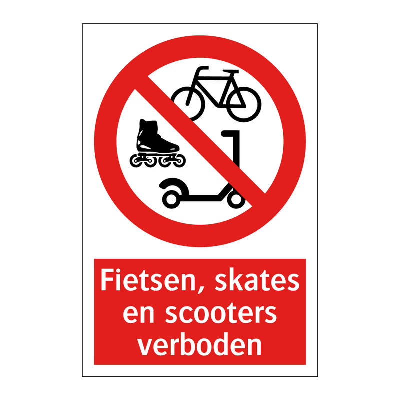 Fietsen, skates en scooters verboden