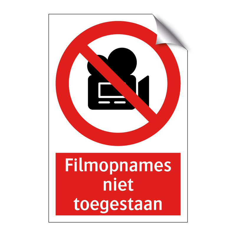 Filmopnames niet toegestaan